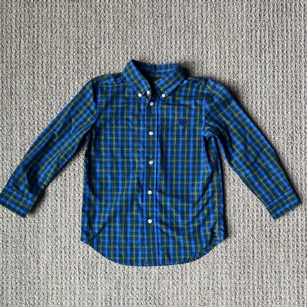 Boys Chaps plaid button down shirt size 6